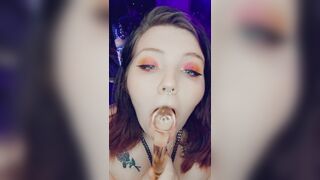 big beautiful woman fleshly glass toy oral pleasure