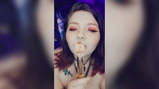 big beautiful woman fleshly glass toy oral pleasure