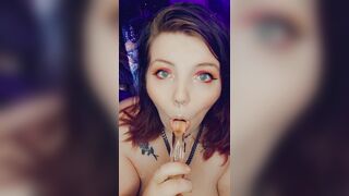 big beautiful woman fleshly glass toy oral pleasure