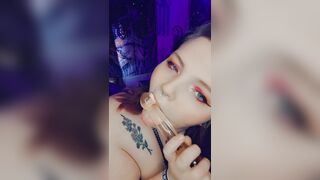 big beautiful woman fleshly glass toy oral pleasure