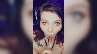 big beautiful woman fleshly glass toy oral pleasure