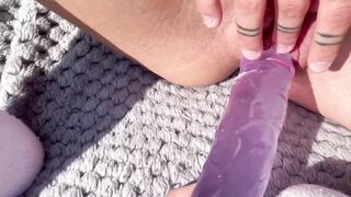 Lesbos sharing a sex toy in the midst of nowhere - Onlyfans - @girlsonfilm333