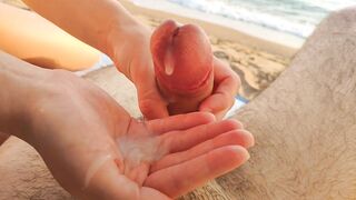 Nudist Hotwife Gives me a Quick Tugjob at the Beach (Premature Cum)