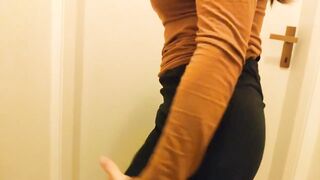 Checking my hotwife's snatch just after this babe had sex with her boss at the office