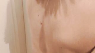 Hotwife gets without the bedroom after sex to show me her cum-overspread body