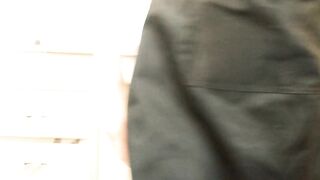 Stripped Housewife Washing the Dishes