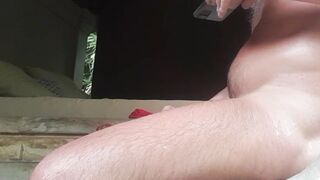 twenty minutes sucking dick in high heels, miniskirt, her breathtaking body and large boobs, with oral job creampie