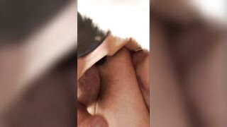 Femboy absolutely humiliates herself. Deepthroat facefuck, pissing, fisting and cum brushing teeth
