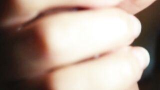 A nice-looking tugjob with spunk fountain in slow motion - This babe desires cum all over her