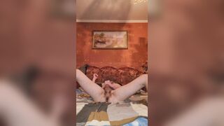 Stroking in pose of preggo