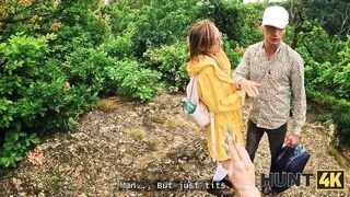 HUNT4K. Met a undressed stranger with precious tits in the forest