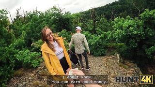 HUNT4K. Met a undressed stranger with precious tits in the forest