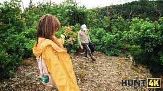 HUNT4K. Met a undressed stranger with precious tits in the forest