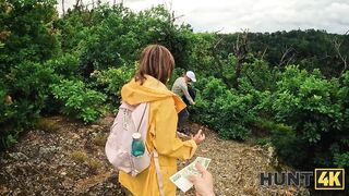 HUNT4K. Met a undressed stranger with precious tits in the forest