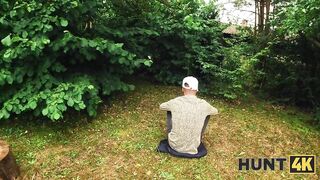 HUNT4K. Met a undressed stranger with precious tits in the forest