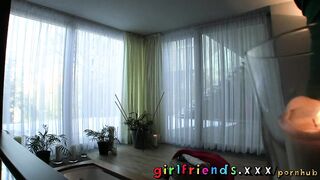 Girlfriends Seriously hot lesbos make vehement love in washroom