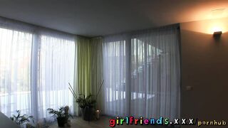 Girlfriends Seriously hot lesbos make vehement love in washroom