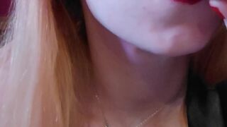 Small blond smokes a large chubby cigar smokin' fetish