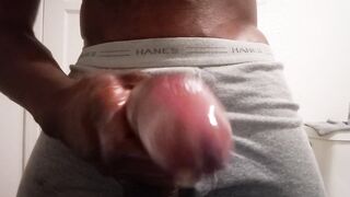 Jacking off 9'three" Thick Uncut BBC, spunk fountain (three-D-POV)????????????