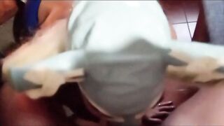 mother I'd like to fuck oral POV with my wife charming body overspread solely by hose and heels, mask with pigtails