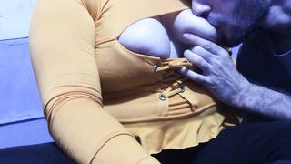 9 continuous minutes biting and sucking my large natural titties, this guy enjoys me breastfeeding him