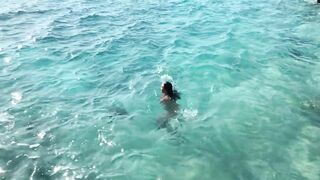 Monika Fox Stopped A Journey Bus To Swim In nature's garb In The Caribbean Sea