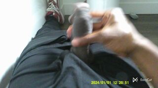 Biggest Uncut BBC Black Teen Pulls Out his Monster And Strokes It For U In 4K+POV????????????