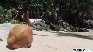 Nicole attracts a man on the beach during the time that this babe's on vacation. They don't speak the same language, but that guy'll go high and low to impress her.