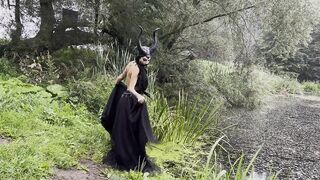 Maleficent Monika Foxxx conjured with a staff screwing booty large dildos for hard anal