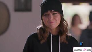 Riley Reid and her lesbo girlfriend Adriana Chechik are having roleplay sex. Riley acts as a thug getting caught banged by a femdom-goddess lesbo.