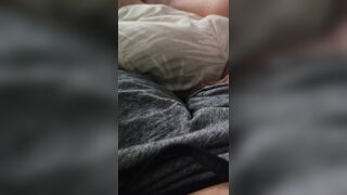 Step mamma hand pulled out step son ramrod from his panties and gave him a tugjob