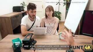 HUNT4K. Striptease and sex to get a fresh job...