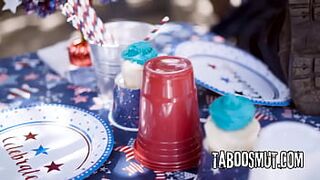 Brunette hair Teen Group-fucked At BBQ Party By Step-Uncle And His Household