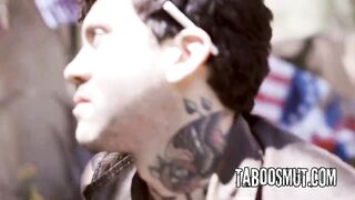 Brunette hair Teen Group-fucked At BBQ Party By Step-Uncle And His Household