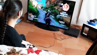 Whilst our neighbour is playing PlayStation, my girlfriend and I are mutually masturbating