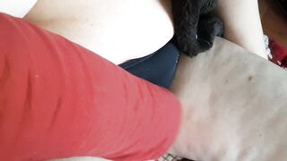 Whilst our neighbour is playing PlayStation, my girlfriend and I are mutually masturbating