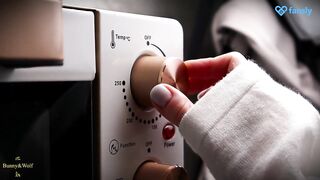 Grinding my fingers in her pie during the time that the pizza cooks.