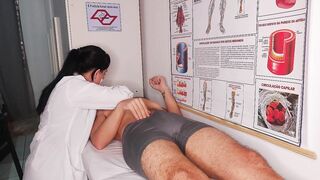 Erection in front of the nurse