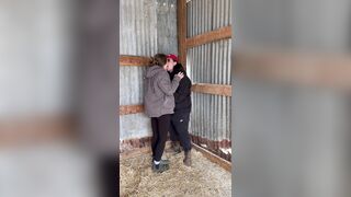 Hot Lesbo Farmers Kiss And Touch Every Other In The Barn