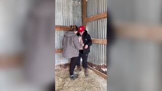 Hot Lesbo Farmers Kiss And Touch Every Other In The Barn