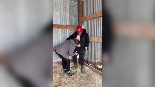 Hot Lesbo Farmers Kiss And Touch Every Other In The Barn