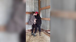 Hot Lesbo Farmers Kiss And Touch Every Other In The Barn