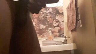 Taking off an afternoon load in my white t-shirt