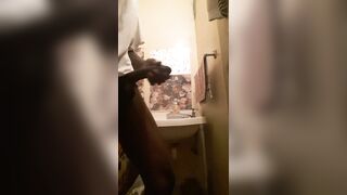 Taking off an afternoon load in my white t-shirt