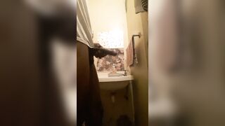 Taking off an afternoon load in my white t-shirt