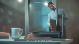 Emma Golden-haired Character Sucking & Banging in The Elevator - CG Game Simulator