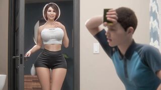 Lustful Stepmom Cheats on Her Spouse with Virgin Stepson in the Baths (Neverseen CG Porn) Eng Sub