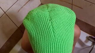 Ski mask gal sucks dong whilst smokin' a cigarette