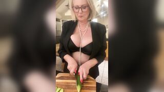 Wet large cucumber to screw with ... wanna lick ?