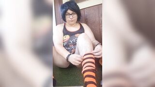 Fat big beautiful woman Nerd Screws One as well as the other Holes and Shows Off